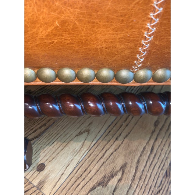 Copper Whittemore Sherrill Manchester Collection Leather Settee For Sale - Image 8 of 10