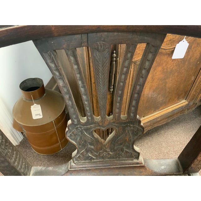 Brown Late 19th Century Carved Oak Corner Chair For Sale - Image 8 of 18
