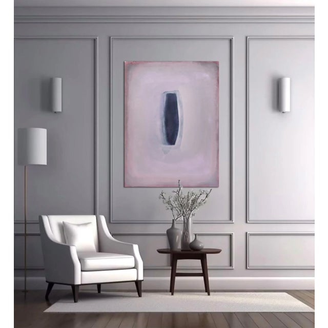 2020s "Conversation No.05" Dusty Mauve and Plum Color Field Painting For Sale - Image 5 of 5