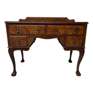 Regency Flat Desk in Mahogany and Veneer, 1800s For Sale