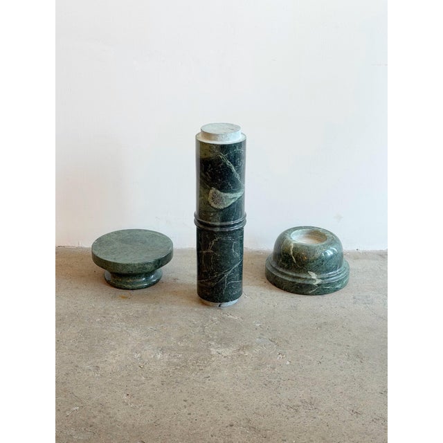 Stone Neoclassical Green Solid Marble Pedestal For Sale - Image 7 of 8