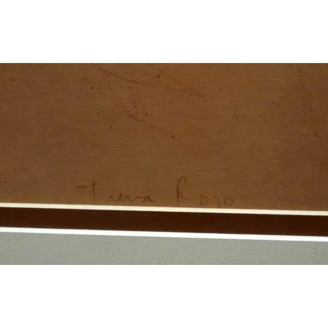 1980s Frank Howell "Tieria Rojo" on Paper Framed Hand Signed With Custom Frame For Sale - Image 4 of 7