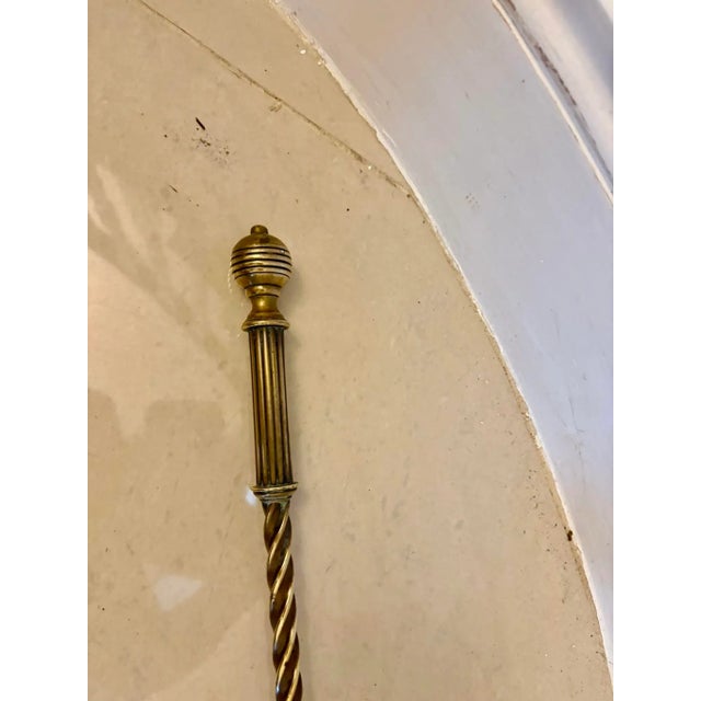 Antique Victorian Brass Fire Irons and Dog, 1860 For Sale - Image 4 of 13