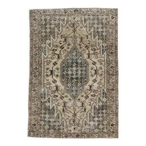 Vintage Circa 1940 Distressed Mazlagan Rug 4ft 5in X 6ft 3in