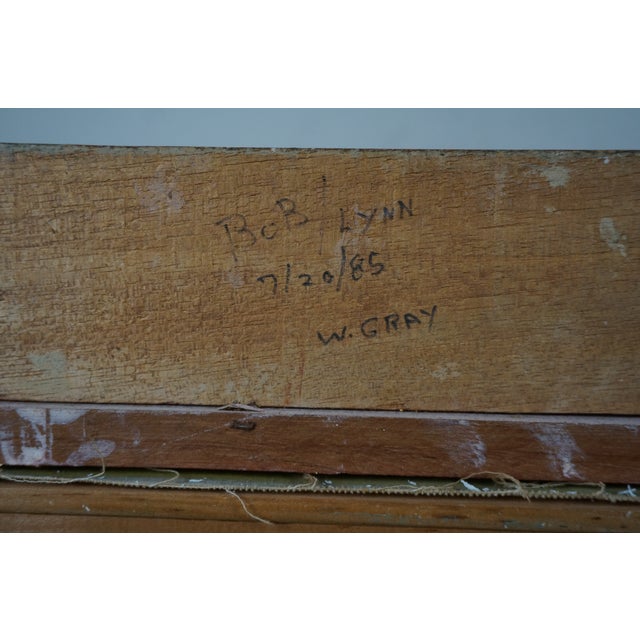 William Henry Harlock Cottage Farmhouse River Landscape Oil Painting 43" For Sale - Image 6 of 11