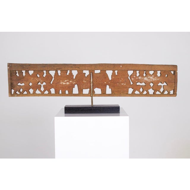 Openwork Carved Wooden Panel, South India, Early 1900s For Sale - Image 6 of 7