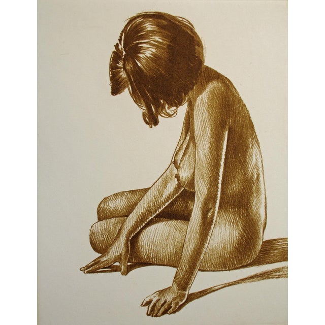 Paper Roger Hebbelinck "Nu No. 2" Nude #2 Hand Signed Vintage Etching For Sale - Image 7 of 8