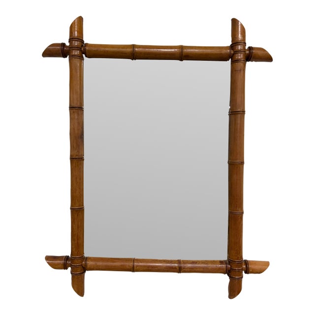 19th Century Faux Bamboo Mirror For Sale