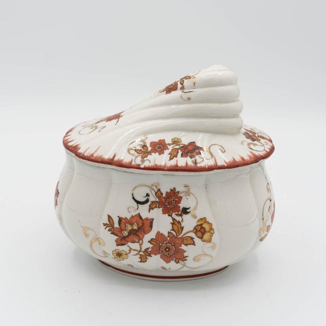 Brown Vintage Porcelain Candy Dish by Albert Laurent for Couleuvre, 1940s For Sale - Image 8 of 15