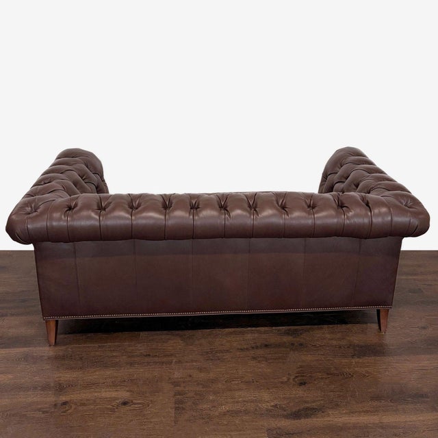 Brown Highland House 3-Seat Brown Leather Chesterfield Sofa For Sale - Image 8 of 12