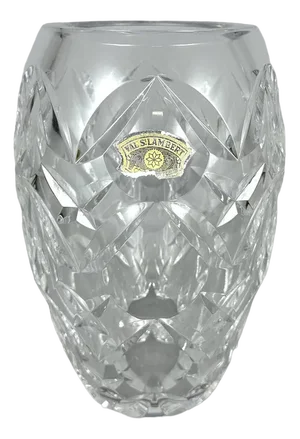 Vintage Crystal Flower Vase from Val St. Lambert, Belgium, 1950s