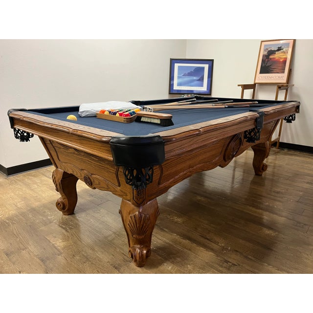 Wood Olhausen Custom New Orleans Pool Table For Sale - Image 7 of 18