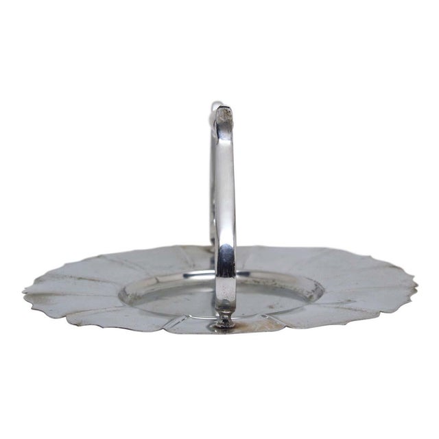 Late 20th Century Late 20th Century Bruce Hunt Silver Metal Tray With Wooden Handle For Sale - Image 5 of 8