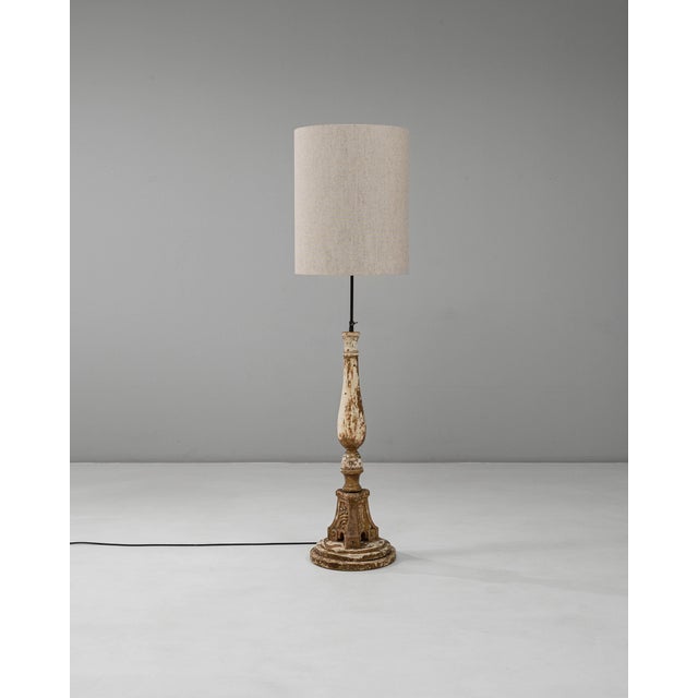 19th Century French Neoclassical Wood Patinated Floor Lamp Extra Large 5 Feet For Sale - Image 17 of 18