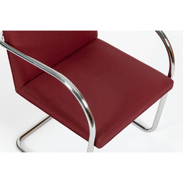 Pair Mid-Century Red Brno Armchairs by Mies Van Der Rohe for Knoll, 1983 For Sale - Image 16 of 18