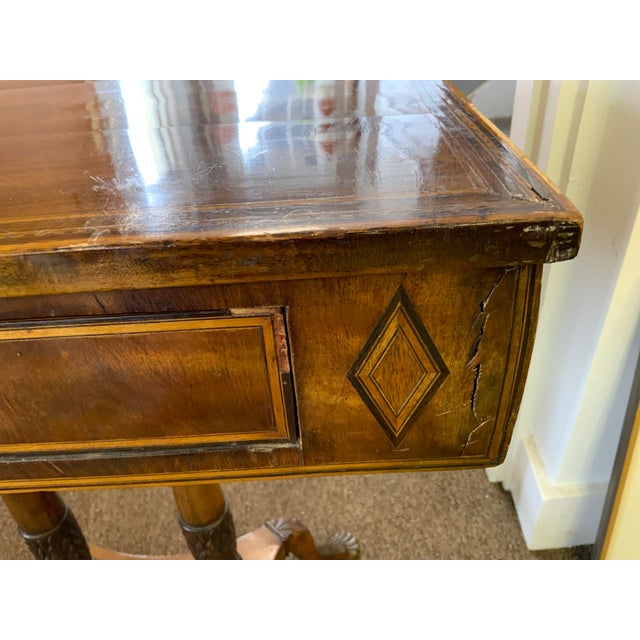 Circa 1820 New York Federal Carved and Inlaid Side Table For Sale - Image 11 of 17
