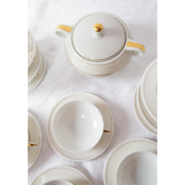 1950s Limoges Porcelain Tea Set for Twelve by A. Vignaud, 1950s, Set of 25 For Sale - Image 5 of 6