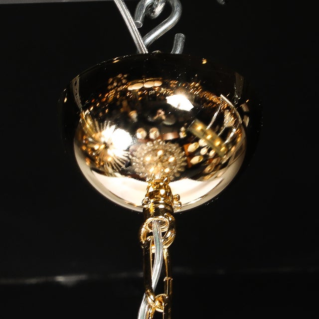 Modernist Hand-Blown Murano Smoked Glass Polyhedral Chandelier in Brass Fittings For Sale - Image 18 of 18