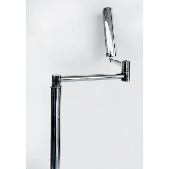 Chrome Koch & Lowy Adjustable Swing Arm Chrome Floor Lamp Omi, 1960s For Sale - Image 8 of 12