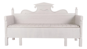 Antique Grey Storage Bench in Pine, 1860s