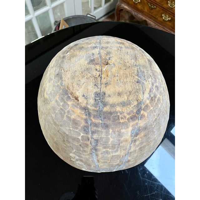Large Antique Handcrafted Artisans Wood Bowl For Sale - Image 12 of 13