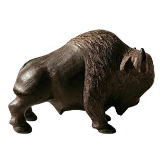 Carved Ironwood Buffalo For Sale