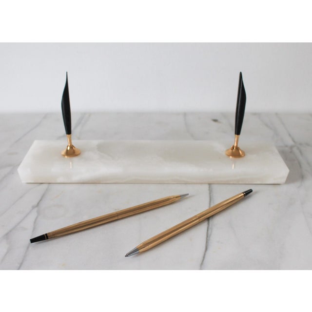 Vintage Cross 1/20 10k Gold Filled Ballpoint Pen Pencil Desk Set Made in USA. The pen is in working order. The pencil...