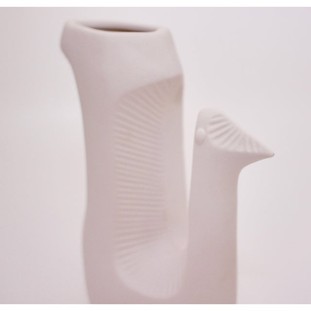 Modern Jonathan Adler White Ceramic Peacock Vase Chairish