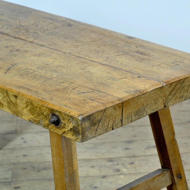 Wood Vintage Oak Butchers Table, 1920 For Sale - Image 7 of 13