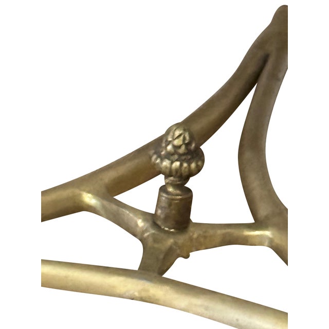 Early 20th Century French Directoire Round End Table Gueridon Brass with Black Marble Top For Sale - Image 16 of 18