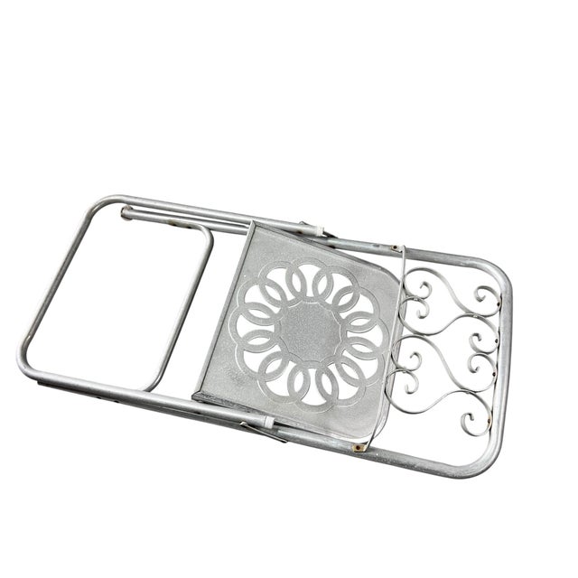 Vintage Aluminum Folding Metal Chairs - Set of 4 For Sale - Image 10 of 11