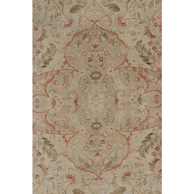 Traditional Rug & Kilim’s Tabriz Style Rug in Green and Pink Floral Patterns For Sale - Image 3 of 7