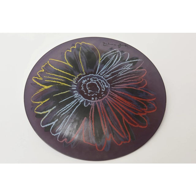 Vintage Rosenthal Glass Flower Plate or Serving Plate Designed After Andy Warhol 80's For Sale - Image 9 of 10