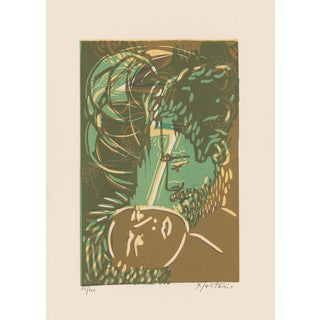 Limited Edition 1970 Linocut "The Dream 2" by Alessandro Nastasio For Sale