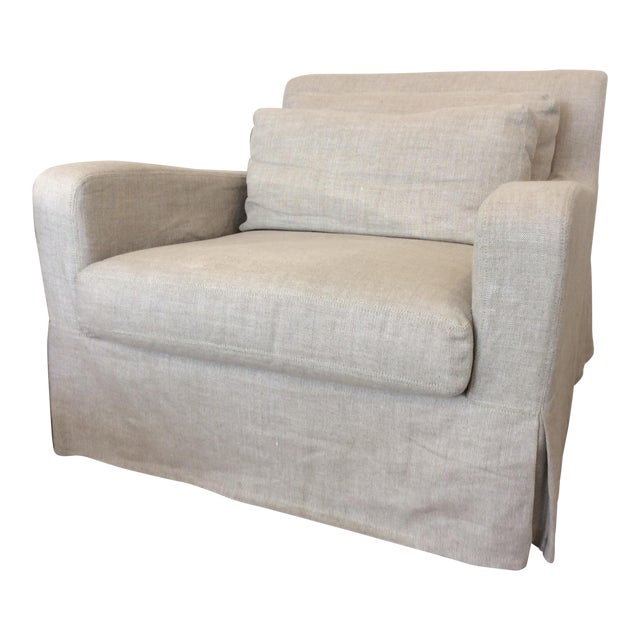 Restoration Hardware Belgian Slope Arm Slipcover Chair Chairish