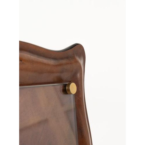 Mid-Century Picture Frame in Curved Leather and Glass, Italy, 1970s For Sale - Image 14 of 15