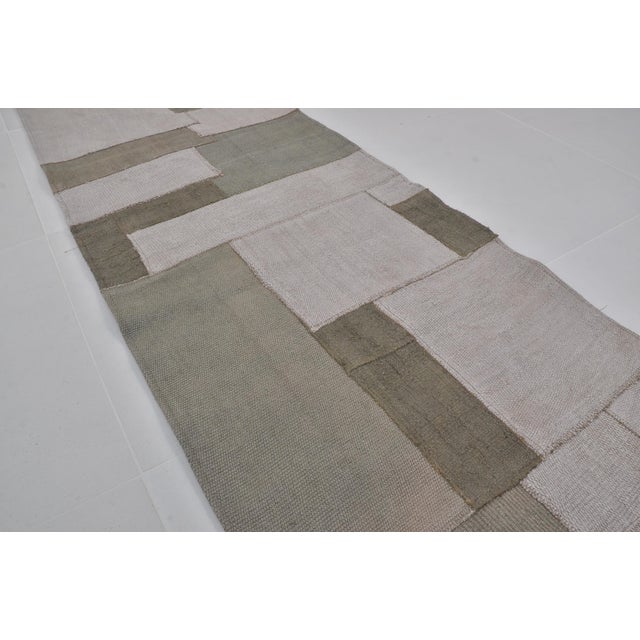 Home Living Vintage Hemp Kilim Rug For Sale - Image 9 of 10