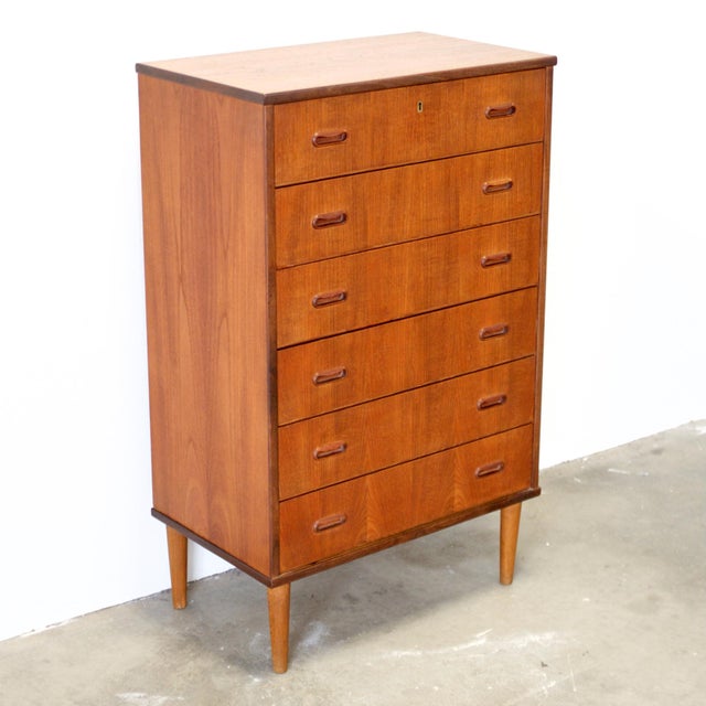 Danish Teak 6 Drawer Dresser For Sale - Image 4 of 11