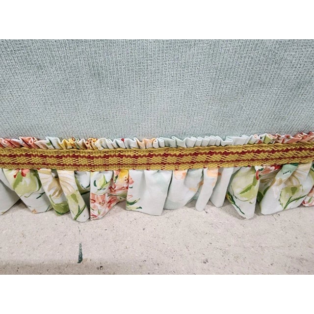 Shabby Chic Shabby Chic Ottoman Designer Cottage Pouf For Sale - Image 3 of 12