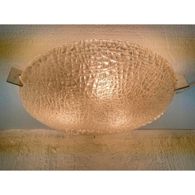 Hollywood Regency Glass Ceiling Lamp by Kaiser, 1970s For Sale - Image 6 of 9