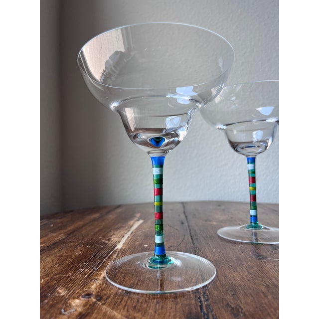 Crate and Barrel Caprice Pattern Margarita Glassware Set of 2 Crystal Glassware 4 7/8” diameter at the top, 3 3/8”...