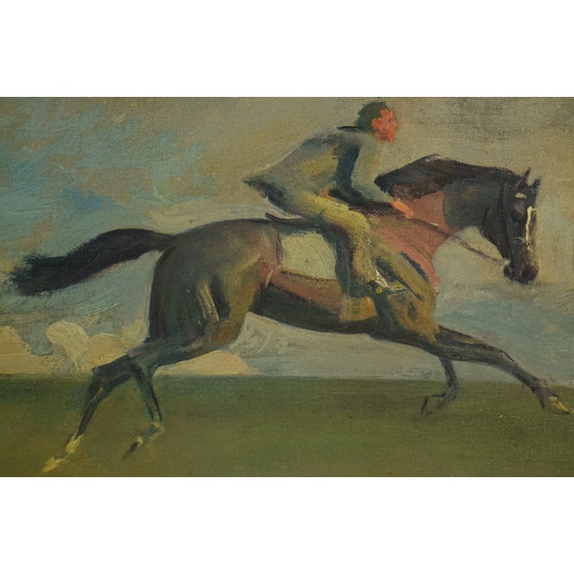Green Mid 20th Century A Morning's Work-Newmarket Heath by Sir Alfred J. Munnings For Sale - Image 8 of 11