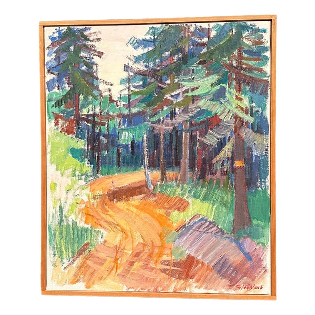 Gustaf Höglund, Spår, 1950s, Oil Painting on Canvas, Framed For Sale