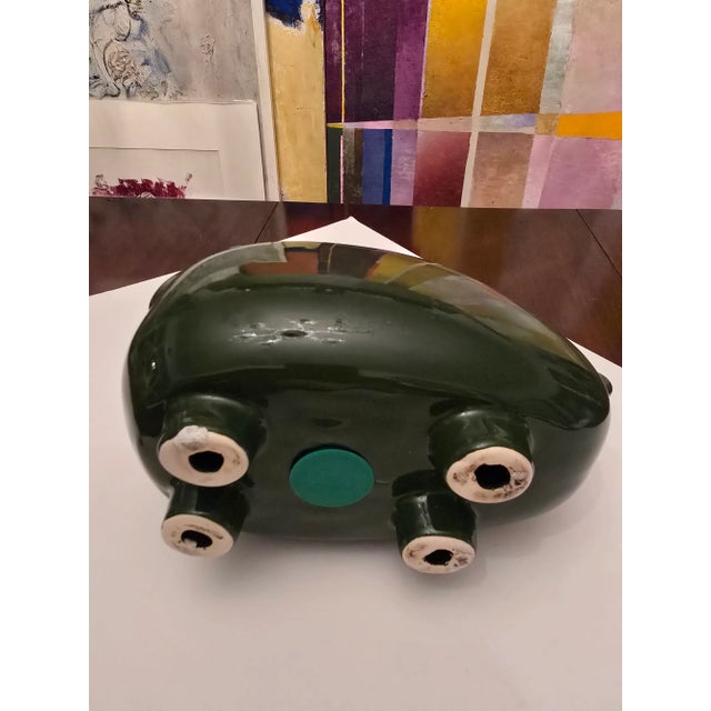 Emerald Vintage Mid Century Modern Jade Color Piggy Bank For Sale - Image 8 of 11