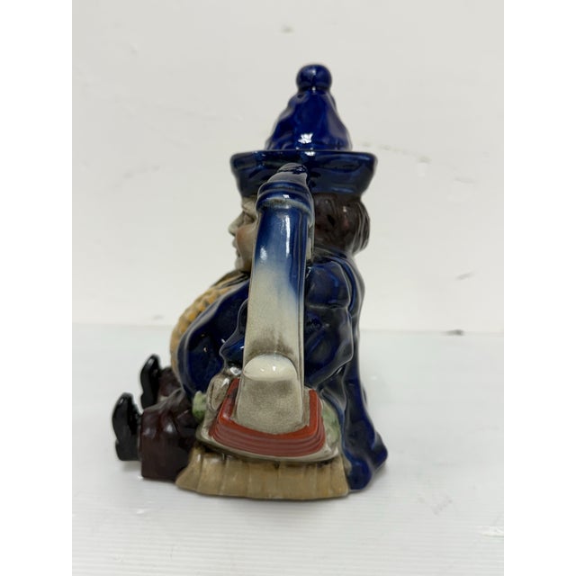Vintage Staffordshire Style Majolica Toby Parliament Judge Teapot For Sale - Image 4 of 12