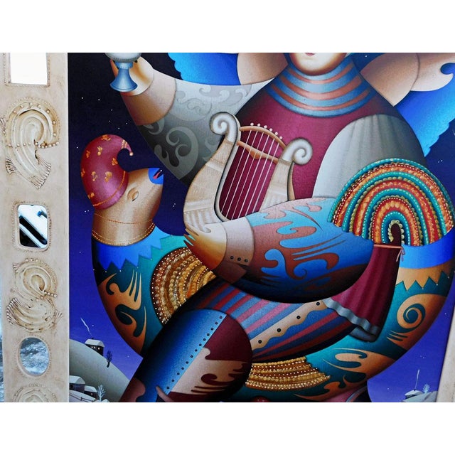 1990s Anton Arkhipov Moon Light Hand Signed Original Paining Custom Framed by Artist For Sale - Image 5 of 11