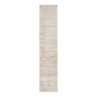 Contemporary Distressed Textural Art Silk Extra Long Runner by Rug & Kilim, India For Sale