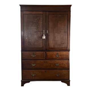Mid 19th Century Antique English Linen Press For Sale