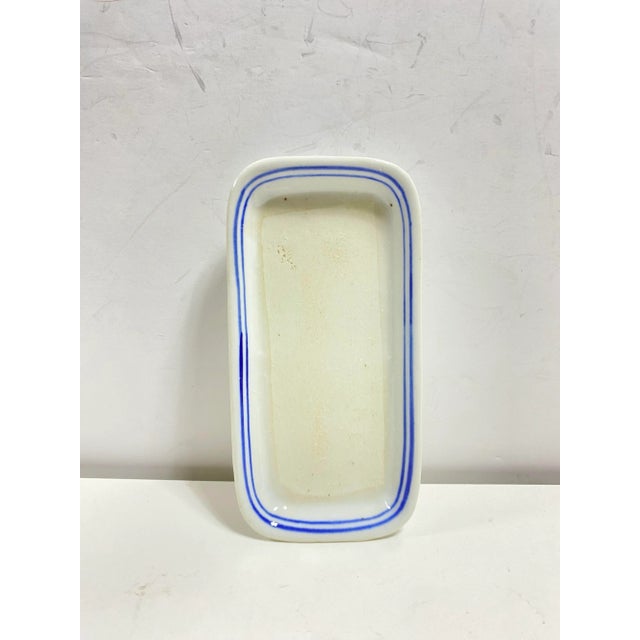 Ceramic Blue & White Chinoiserie Planter With Tray – Rectangular Porcelain Cachepot, Orchid Planter For Sale - Image 7 of 11