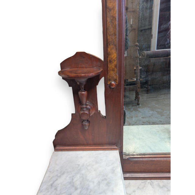 Late 19th Century 1880s Eastlake Walnut & Burl Walnut Marble Top Mirrored Dresser by w.j. Heney & Co. For Sale - Image 5 of 11